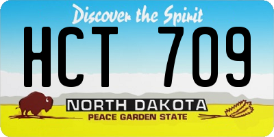 ND license plate HCT709