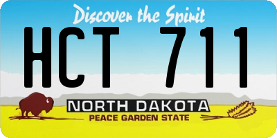 ND license plate HCT711