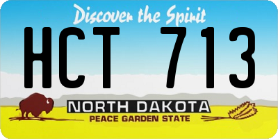 ND license plate HCT713