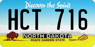 ND license plate HCT716