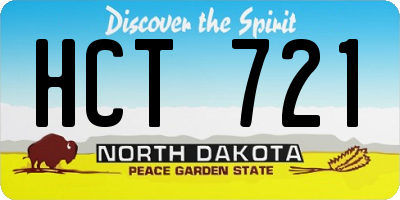 ND license plate HCT721