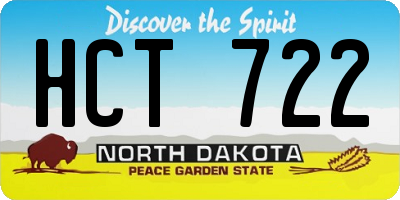 ND license plate HCT722