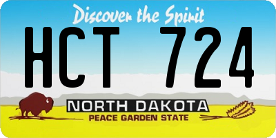 ND license plate HCT724
