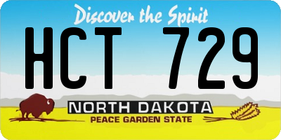 ND license plate HCT729