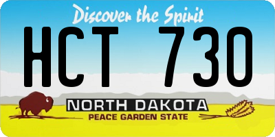 ND license plate HCT730