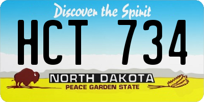 ND license plate HCT734