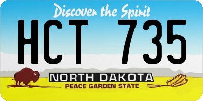 ND license plate HCT735