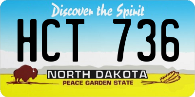 ND license plate HCT736