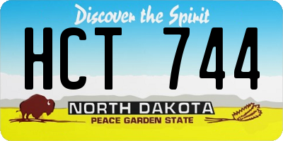 ND license plate HCT744