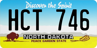 ND license plate HCT746