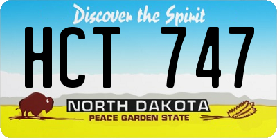 ND license plate HCT747