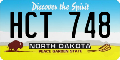 ND license plate HCT748