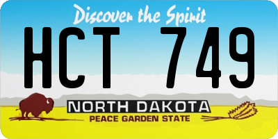 ND license plate HCT749