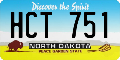 ND license plate HCT751