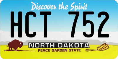 ND license plate HCT752