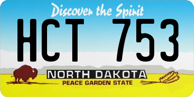 ND license plate HCT753