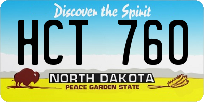 ND license plate HCT760