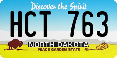 ND license plate HCT763