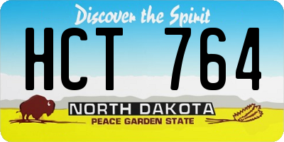 ND license plate HCT764