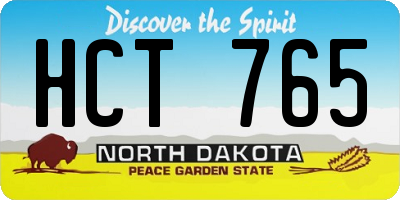 ND license plate HCT765