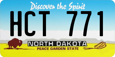 ND license plate HCT771