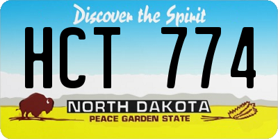 ND license plate HCT774