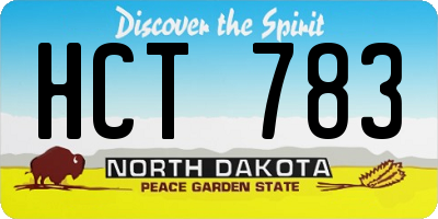 ND license plate HCT783