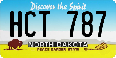 ND license plate HCT787