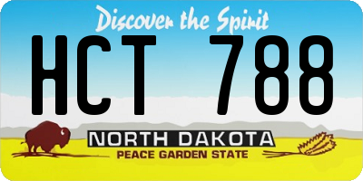 ND license plate HCT788