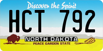ND license plate HCT792