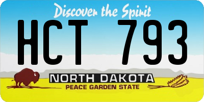 ND license plate HCT793