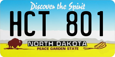 ND license plate HCT801