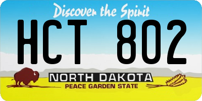 ND license plate HCT802