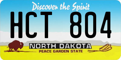 ND license plate HCT804