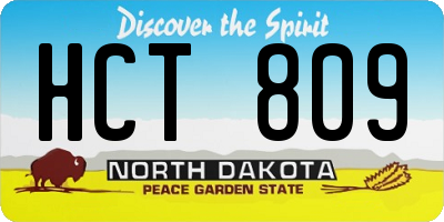 ND license plate HCT809