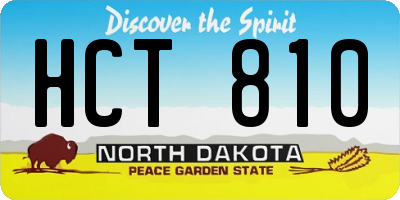 ND license plate HCT810
