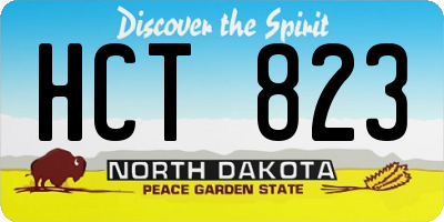 ND license plate HCT823
