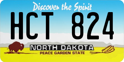 ND license plate HCT824