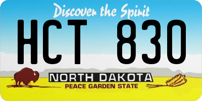 ND license plate HCT830