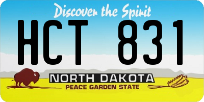 ND license plate HCT831