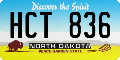 ND license plate HCT836