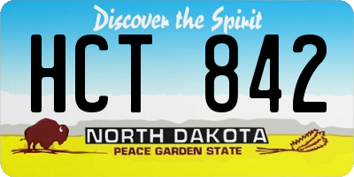 ND license plate HCT842