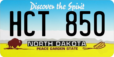 ND license plate HCT850