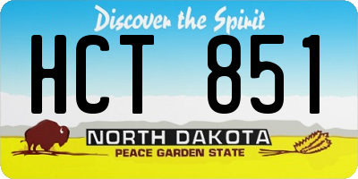 ND license plate HCT851