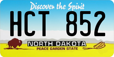 ND license plate HCT852
