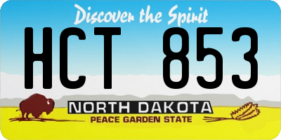 ND license plate HCT853