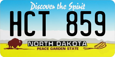 ND license plate HCT859