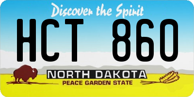 ND license plate HCT860