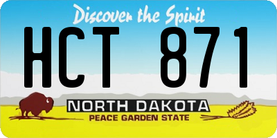 ND license plate HCT871