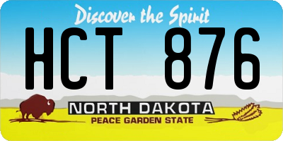 ND license plate HCT876